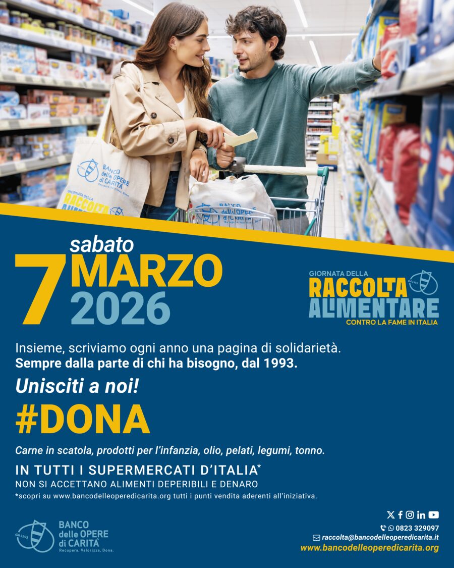 Locandina della Giornata della Raccolta Alimentare 2026 — sabato 7 marzo